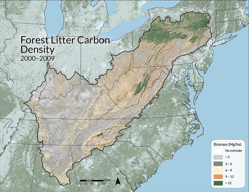 Wilson, BT, CW Woodall, and DM Griffith. 2013. Forest carbon stocks of the contiguous U.S. (2000-2009). US Forest Service. 