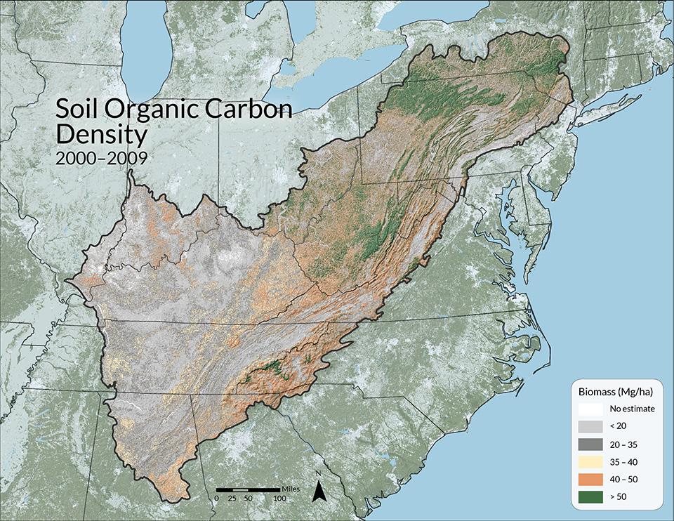 Wilson, BT, CW Woodall, and DM Griffith. 2013. Forest carbon stocks of the contiguous U.S. (2000-2009). US Forest Service. 