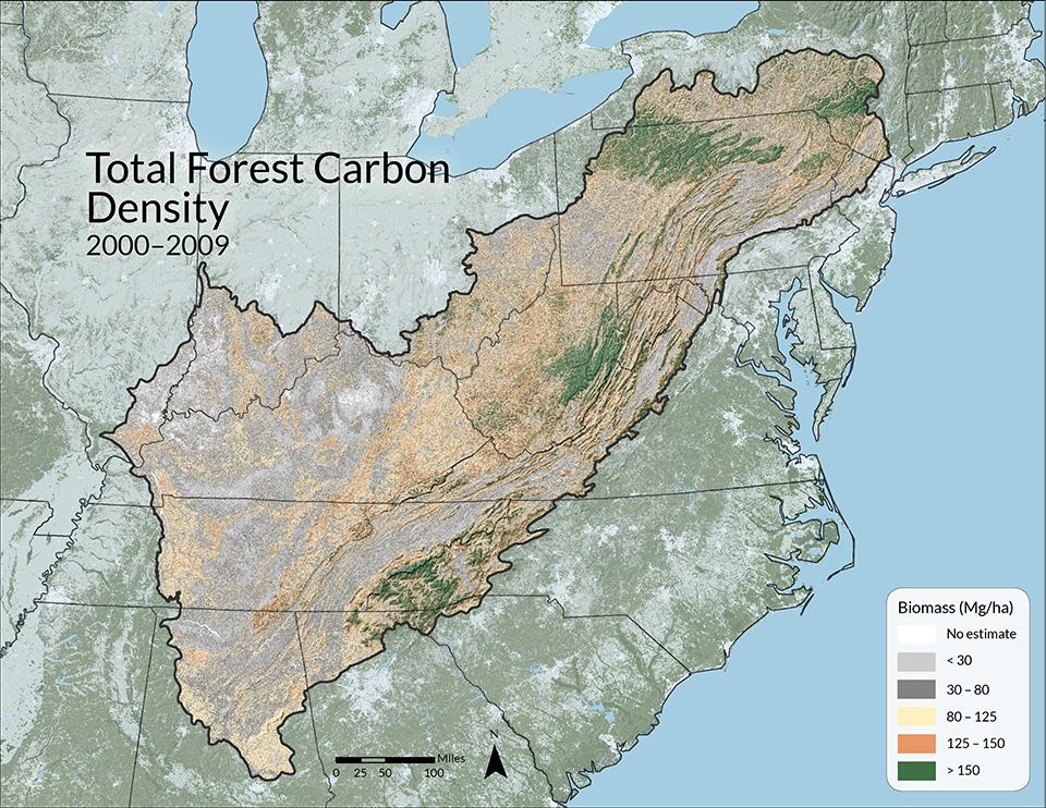 Wilson, BT, CW Woodall, and DM Griffith. 2013. Forest carbon stocks of the contiguous U.S. (2000-2009). US Forest Service.